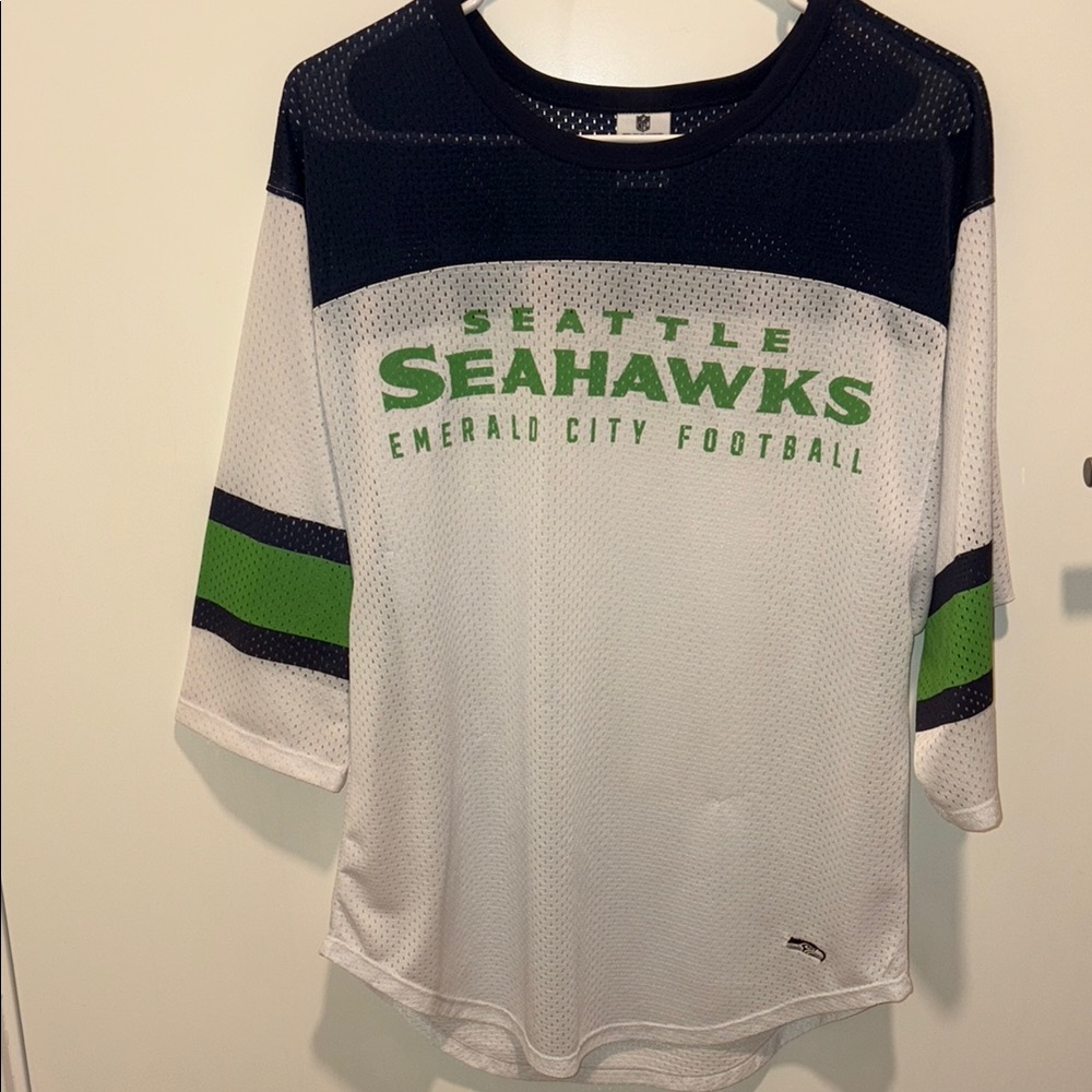 PINK Victoria's Secret Navy and White Mesh Jersey